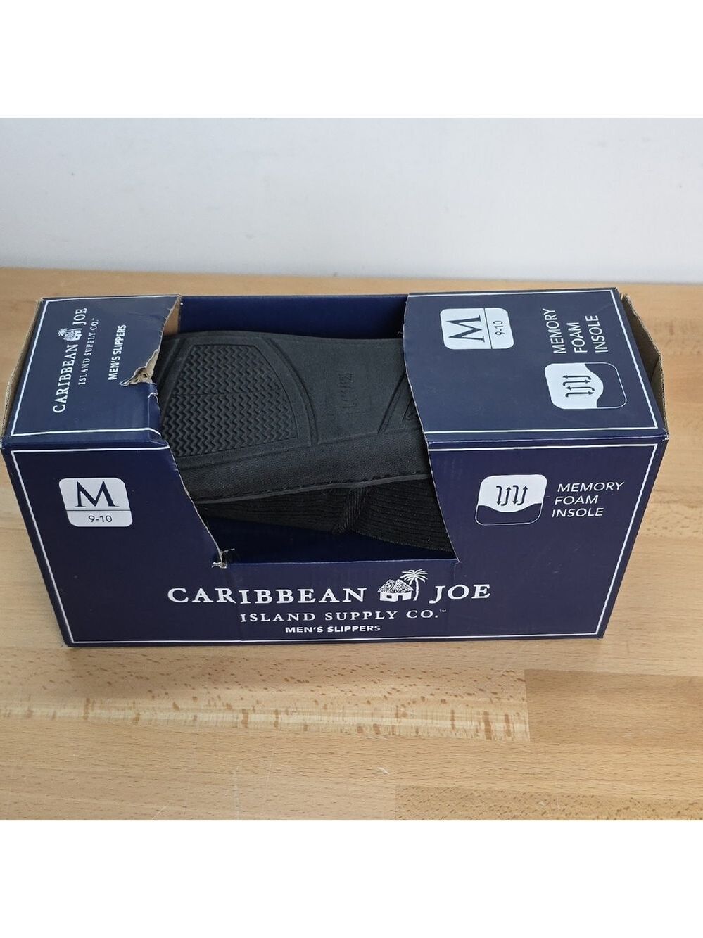 Caribbean Joe Men's Dark Slippers Two Left